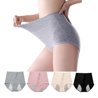 Women's Washable Incontinence Underwear 4 Pack, Leakproof Ladies Panties High Waist, Incontinence Protective Briefs for Minor Bladder Leak(XL)