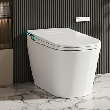 Smart Bidet Toilet with Built-in Tank, ONIRAP Luxury Smart Toilet with Heated Seat, Instant Warm Water Wash & Dryer, Modern Elongated for Bathroom Comfort