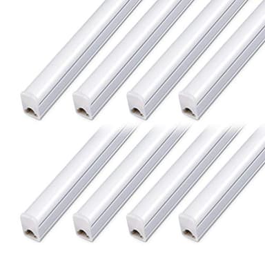 Kihung LED Shop Lights for Garage, 20W 2200LM 6500K Super Bright White, T5 LED Tube 4FT, Linkable Shop Lights for Workshop, Garage, 8-Pack