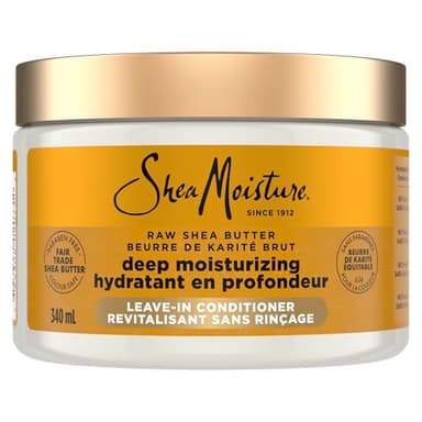 SheaMoisture Deep Moisturizing Leave-in Conditioner repairs visible signs of damage Raw Shea Butter silicone-free hair conditioner 340 ml