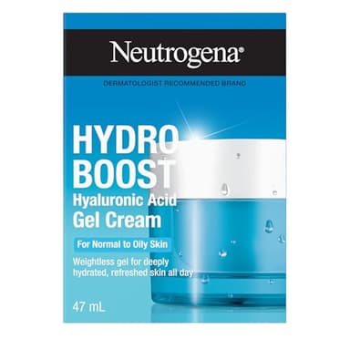 Neutrogena Hydro Boost Gel Cream Face Moisturizer - Oil-Free Facial Cream with Hyaluronic Acid for Dry Skin - Lightweight, Non-Comedogenic Daily Hydrating Formula, 47mL