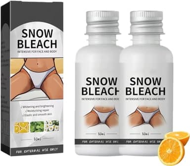 2025 New 2PCS Snow Bleach Cream Dark Skin Bleaching Cream Crema para aclarar la Piel de Las Zonas íntimas Crema correctora de Manchas oscuras para Las Zonas íntimas Iluminadora para el Rostro y el Cuerpo, 30ml