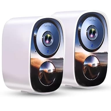Wireless Security Camera 2Pack- Outdoor WiFi Security Cameras, Color Night Vision, AI/PIR Detection, 2-Way Talk, Cloud/SD, Weatherproof, Battery Powered Outdoor Cameras for Home Security Outside