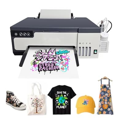 HUAYUDIE A4 DTF Printer, DTF Transfer Printer Machine with White Ink Mixing System & Roll Feeder,XP600 Printhead Higher Precision 5760 * 1440dpi for DIY T-Shirts (A4)