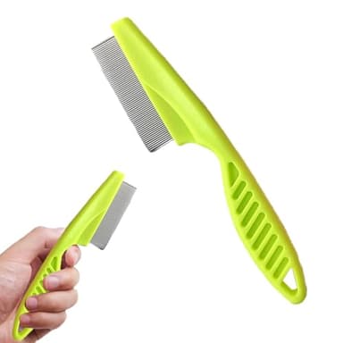 Dog Flea Comb - Dog Wash Brush With Non-slip Handle,Pet Flea Comb, Helps Dry Skin, For Prevention And Detection In Pets