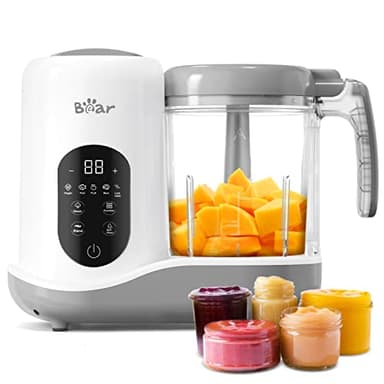 Bear Baby Food Maker | One Step Baby Food Processor Steamer Puree Blender | Auto Cooking & Grinding | Baby Food Puree Maker with Self Cleans | Touch Screen Control