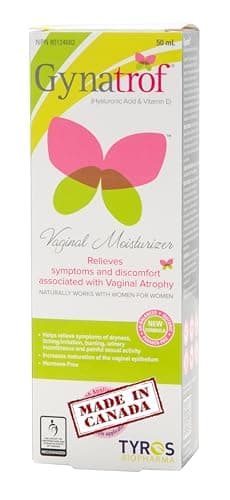 Gynatrof Natural Vaginal Moisturizer, Hyaluronic Acid and Vitamin E, Eliminates Vaginal Dryness, Fast Acting, Hormone Free and Fragrance Free, 50 ml