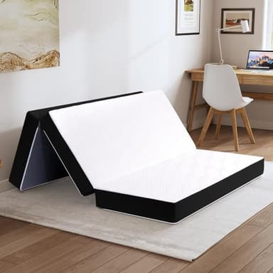 Lukace Foldable Mattress, 4 Inch Folding Mattress for Home and Travel, Folding with Washable Cover Narrow Twin Size (75"X31"X4")