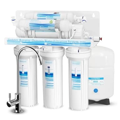 Geekpure 6 Stage Reverse Osmosis Drinking Water Filter System 75 GPD - with Alkaline PH+ Filter