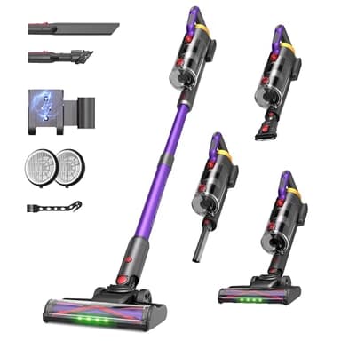 UNINELL HOME Cordless Vacuum Cleaner, 550W 48KPA Powerful Suction, 65Mins Rechargeable Vacuum Cleaner with LED Display, Anti-Tangle Stick Vacuum Cleaner, Lightweight for Home/Pet Hair/Carpet