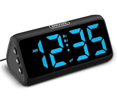 Netzu Loud Alarm Clocks for Bedrooms, Heavy Sleepers Alarm Clock with Dual Alarms, Bold Digits, 5 Dimmers, 4 Volumes, Snooze, Bedside Clock for Deep Sleepers Kids Teens Seniors, Plug in Clock