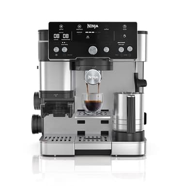 Ninja Luxe Café Essential Series, Espresso Machine and Drip Coffee Maker, Integrated Grinder, Assisted Tamper, Hands-Free Frother, for Cappuccinos and Lattes, Dairy or Non-Dairy. ES501C