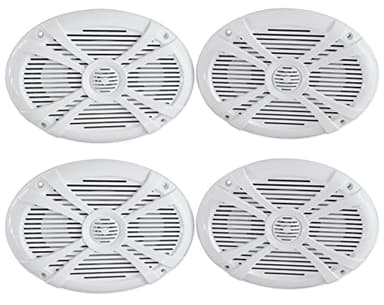 (4) Rockville RMSTS69W 6x9 2000w Waterproof Marine Boat Speakers 2-Way White