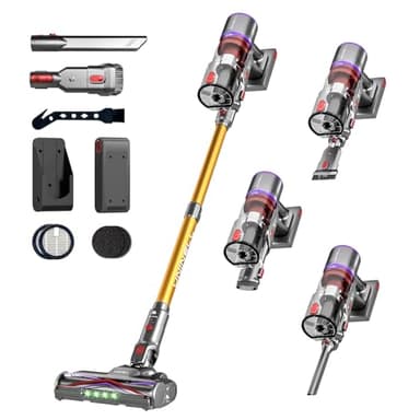 UNINELL Home Cordless Vacuum Cleaner, 580W 50KPA 70Mins Vacuum Cleaners with LED Screen, Self-Standing Cordless Vacuum, Rechargeable, Anti-Tangle Stick Vacuum for Home/Pet Hair/Carpet