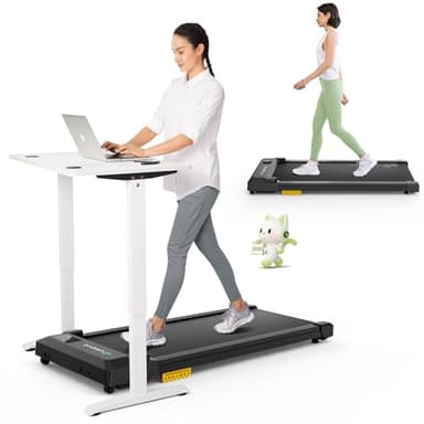 UREVO Under Desk Walking Pad Treadmill 2 in 1-4 MPH Speed, 2.5 HP 40 dB Quiet Motor (for Apartment), 5-Layer Non-Slip Belt, Smart App (Music/Competition), Remote/LED Display, Ideal for Home & Office