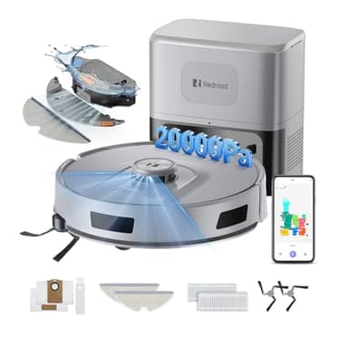 Redroad Robot Vacuum Cleaner 20,000Pa Robot Vacuum and Mop,90 Day Self Emptying Vacuum Robot,Lidar Navigation,5G/2.4GWiFi APP Aspirateur Robot,Self-Charging Robot Vacuums for Pet,Floor,Carpet R11 Gray