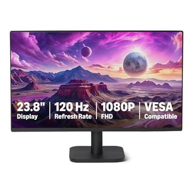 Amazon Basics 23.8-inch (60.45 cm) 1080P Computer Monitor, 120 Hz, HDMI, DP, VGA, VESA Compatible for Office, Home