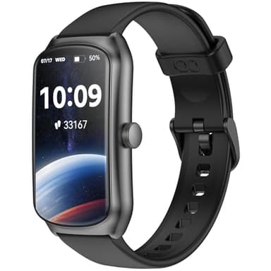 Fitness Trackers Android iOS Compatible, AMOLED Smart Watches withWaterproof/Sleep/Pedometer Monitor Step Tracker Counter for Men Women (Black, Moderate)