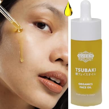 QUEEN TSUBAKI FACE OIL – Organic Japanese Tsubaki Facial Oil Elixir, Inspired by Japanese Beauty Rituals for Radiant, Youthful Skin | Anti-Aging, Dewy Glow Hydrating Face Moisturizer | 1.01 fl oz