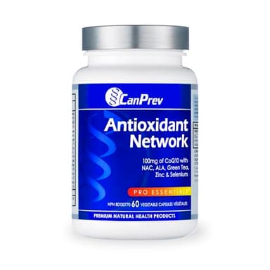 CanPrev Antioxidant Network, 60 V-Caps 60-Day Supply with Coenzyme Q10 100mg NAC, Vitamin E Complex, ALA, Green Tea Extract, Zinc and Selenium - Supports Energy, Cellular Health and Overall Vitality