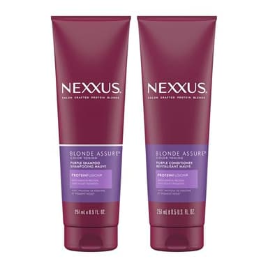 Nexxus Blonde Assure Purple Shampoo & Conditioner for Silver, Bleached, Platinum and Blonde Hair 250 ml (2)