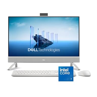 Dell 27 All-in-One Desktop ec27250-27-inch FHD (1920 x 1080) Display, Intel Core 7 Processor 150U, Intel Graphics, 16GB DDR5 RAM, 1TB SSD, Windows 11 Home, Onsite Service - White