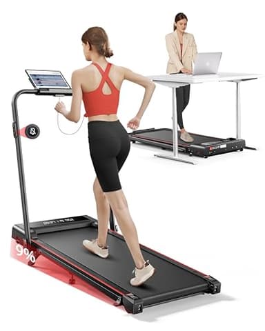 TOPUTURE Foldable Walking Pad with Incline 4 in 1, Treadmill for Home & Office, 2.5HP Under Desk Treadmill, Portable Compact Treadmills Silent Remote Control, App & LED Display, Installation-Free
