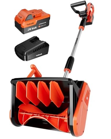 VOLTASK Cordless Snow Shovel, 24V | 13-Inch | 4-Ah Cordless Snow Blower, Battery Snow Blower with Directional Plate & Adjustable Front Handle (4-Ah Battery & Quick Charger Included)