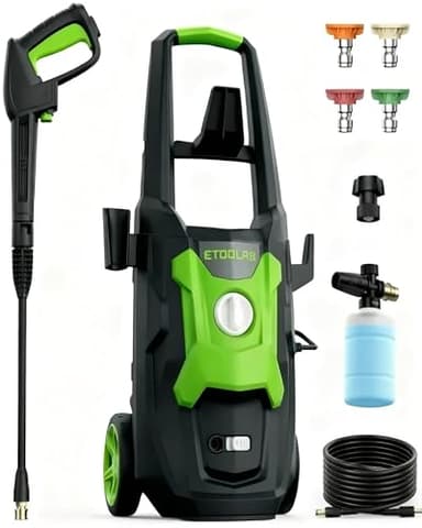 Pressure Washer, ETOOLAB Power Washers, 4500PSI 2.8GPM Max Electric Pressure Washer with Foam Cannon for Cars, Fences, Patios, Decks, Patios and Driveway Powerwasher