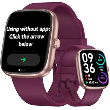 DAVIKO Smart Watch Senior Friendly Large Font No App/Phone Required Fitness Tracker, Waterproof Pedometer Watch with Step Counter Calories/Sleep Tracker for Walking Running for Men Women