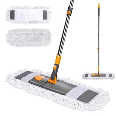 Almcmy Dust Mop for Floor Cleaning, Microfiber Mop with 2 Washable Pads, Extendable 51” Long Handle, Wet & Dry Mops for Hardwood, Laminate, Tile, Marble