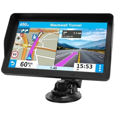 GPS Navigator for Car Truck RV, 9 inch Touch Screen Latest Map, Real Voice Spoken Turn-by-Turn Direction Reminding Navigation System for Cars, Vehicle GPS with Speed and Red Light Warning