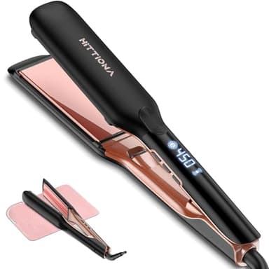 HITTIONA Flat Iron Hair Straightener - 1.75" Infrared Ceramic Flat Iron Anti-Frizz with Ionic & Vibration Technology, 5S Instant Heat, Dual Voltage Hair Straightener, for All Hair Types