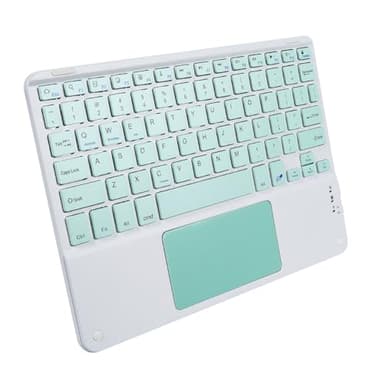 Bluetooth Keyboard with Touchpad, Ultra Slim Rechargeable Wireless Tablet Keyboard with Trackpad,Portable Universal Small Travel Keypad for iOS iPad Pro/iPad Air/iPad/iPad Mini,Android Windows (Green)