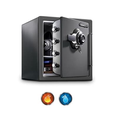 SentrySafe Fire and Water Safe, Extra Large Combination Safe with Dual Key Lock, 1.23 Cubic Feet, SFW123DSB