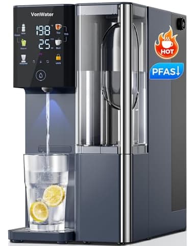 VonWater CT910H Reverse Osmosis Water Filter Countertop, 3S Instant Hot RO Water Filtration System, 7-Stage Water Purifier with Portable Pitcher, NSF/ANSI 372,42,58, Reduce TDS PFAS, No Installation