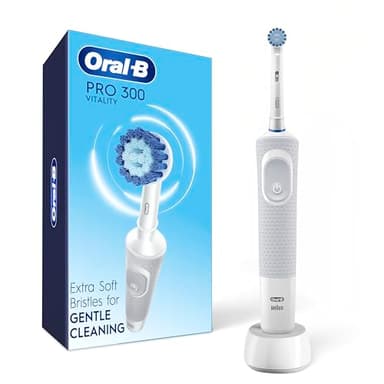 Oral-B Pro 300 Sensitive Clean Vitality Electric Toothbrush with (1) Brush Head, Rechargeable, White