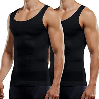 LARDROK Men Slimming Body Shaper Vest Gynecomastia Compression Shirts Tummy Control Shapewear Moobs Undershirt