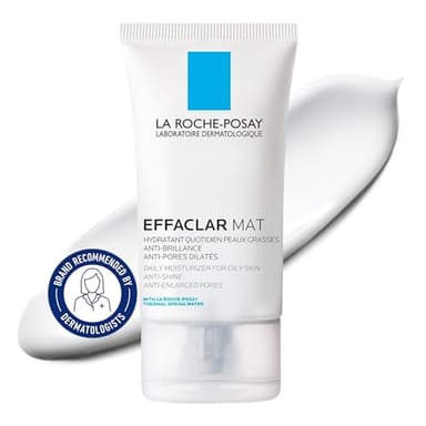 La Roche-Posay FACE MOISTURIZER, Effaclar Mat Mattifying Balancing Zinc for Oily or Acne prone Skin with Glycerin, Salicylic Acid. Anti Shine, Anti-Enlarged pores. Paraben-Free, Travel Size, 40ml