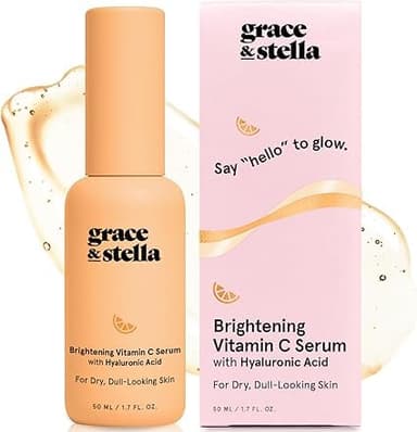 grace & stella Vitain C Serum (50ml /1.7 fl oz) - Brightening Vitamin C Face Serum with Hyaluronic Acid - To Reduce Dullness & Dark Spots - Vegan Skincare