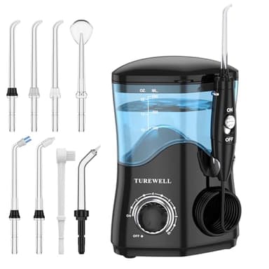 Water Dental Flosser Oral Irrigator for Teeth/Braces,10 Pressure Levels Water Teeth Cleaner 8 Water Jet Tips for Family, 600ML Electric Dental Flosser Pick(Black)