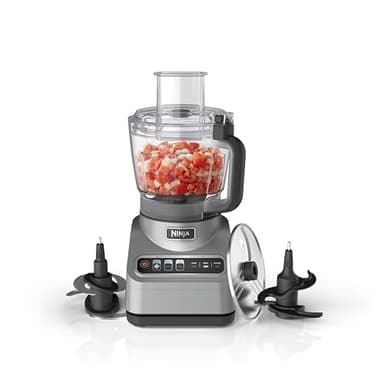 Ninja Professional Plus Food Processor 850-Watts With Auto-iQ Preset Programs Chop Puree Dough Slice Shred With a 9-Cup Capacity and a Silver Stainless Finish (BN600C) - Canadian Version