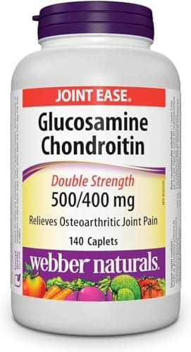 Webber Naturals Glucosamine Chondroitin, Double Strength, 140 Caplets, Helps Relieve Joint Pain Associated with Osteoarthritis