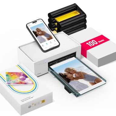 Liene 4x6'' Photo Printer, Phone Printer 100 Sheets, Full-Color Photo, Portable Instant Photo Printer for iPhone Android, Thermal Dye Sublimation, Wi-Fi Picture Printer 100 Papers & 3 Cartridges