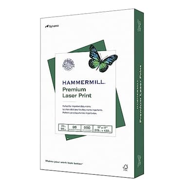 Hammermill Printer Paper, Premium Laser Print 24 lb, 11 x 17 - 1 Ream (500 Sheets) - 98 Bright, Made in the USA