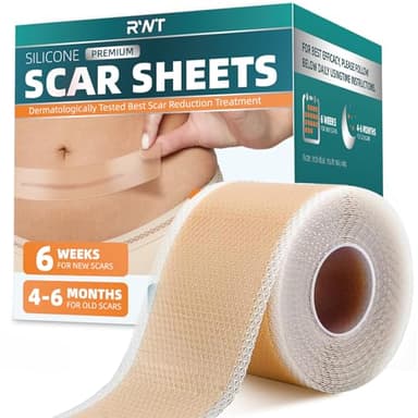 Silicone Scar Sheets, Silicone Scar Tape for Surgical Scars - 60" x 1.6" Roll - 1.5M, Medical Grade Reusable Scar Removal for Keloid, C-Section, and Tummy Tuck