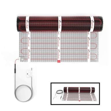 VineHeat Radiant Floor Heating System 30 sq ft | Underfloor Heating Wire Easy to Install | Safe and Quiet Heated Floor Mat with Long Lasting Heat, 120V (*Thermostat Sold Separately*)