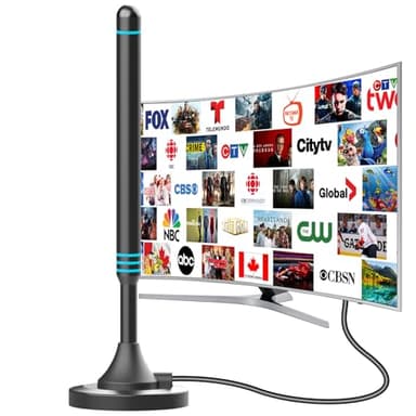 TV Antenna for Canada Local Channels - 560+ Mile Range Indoor OTA Antenna for Smart TV & Older TVs, Supports 8K 4K 1080p ATSC, Free Local CBC CTV Global, 19.6ft Coax Cable, Easy Setup (Blue)