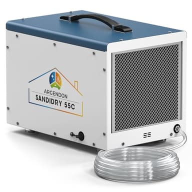 ARGENDON Crawlspace Dehumidifiers with Pump and Drain Hose for Basement, 120 PPD Commercial Dehumidifier for Large Spaces, Garage, Job Sites, Auto Defrost, 5 Years Limited Warranty