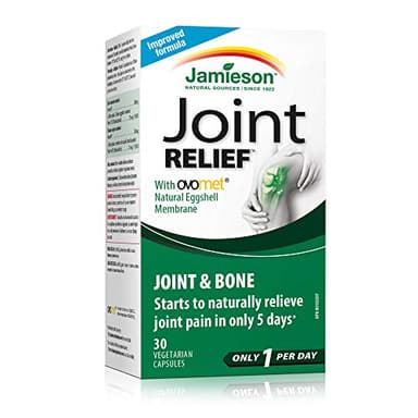 Jamieson Joint Relief Capsules, Natural Eggshell Membrane, Clinically Studied Ingredients, with Vitamin D. Supports Bone Health, Stiffness, and Provides Joint Pain Relief in 5 Days, Non-GMO, Gluten-Free, 30 Count, Proudly Canadian